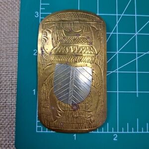 Unique mixed metal handmade beetle brooch